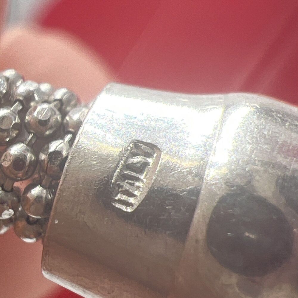 925 SILVER DIAMOND CUT BRACELET MAGNETIC 7.5" FLEXIBLE Star888AR Maker Mark - Picture 9 of 13